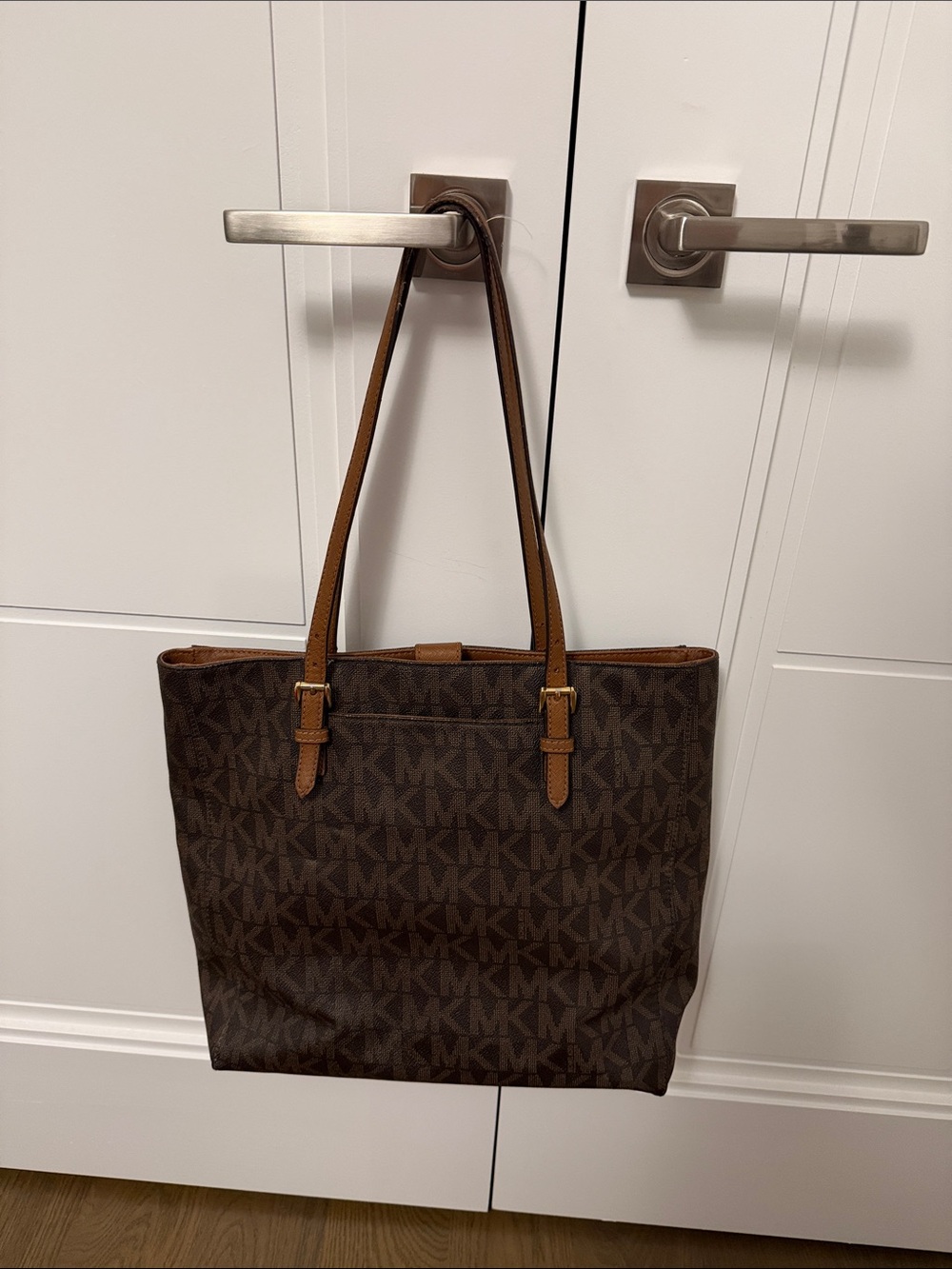 Michael Kors Brown and Tan Logo Tote - Picture 2 of 2